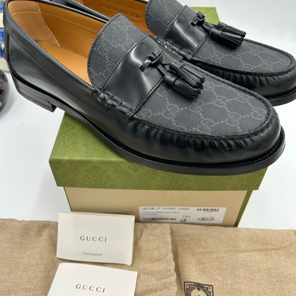 Men's Gucci millennial Supreme loafers size 12.5 made in Italy - Picture 11 of 12
